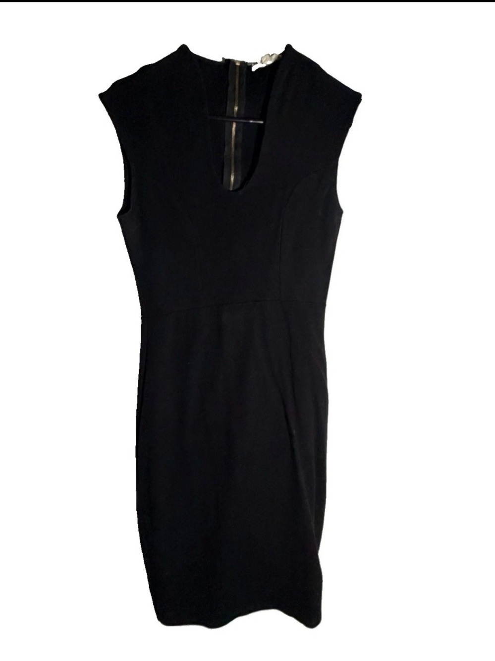 Rolla Coster Black Sleeveless Midi Sheath Dress with Back Zip